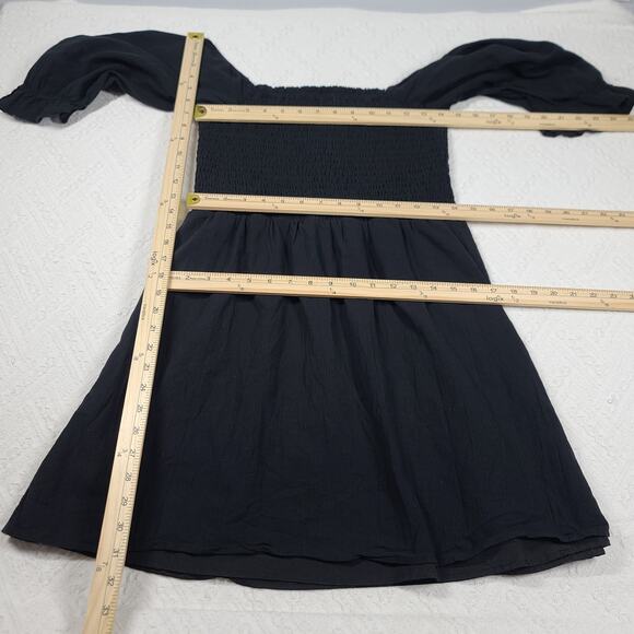 Wayf milkmaid goth dark feminine smocked mini dress Size Medium dark coquette - Picture 4 of 10